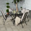 Royalcraft Metal Garden Furniture Amalfi Ivory 6 Seater Padded Rectangular Dining Set