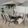 Royalcraft Metal Garden Furniture Amalfi Ivory 6 Seater Padded Rectangular Dining Set