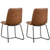 Divine Furniture Tan Soft Faux Leather Dining Chair in Pair