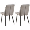 Divine Furniture Grey Soft Touch Diamond Back Dining Chair in Pair