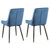 Divine Furniture Blue Soft Touch Diamond Back Dining Chair in Pair