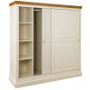 London Painted Furniture Ivory With Oak Top Sliding Double Wardrobe