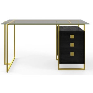 Alphason Furniture Atherton Black and Gold Desk