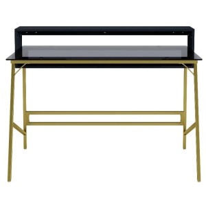 Alphason Furniture Morgan Black and Gold Riser Desk Alphason Furniture Morgan Black and Gold Riser Desk