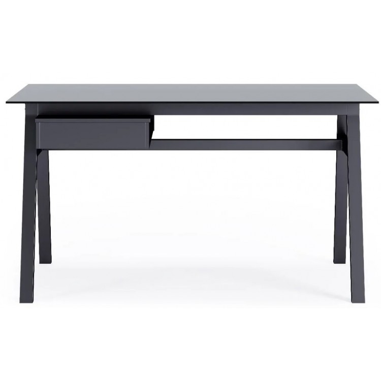 Alphason Furniture Richmond Black Glass Top Desk