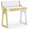 Alphason Furniture Palmer White Gloss and Oak Adjustable Sit Stand Desk
