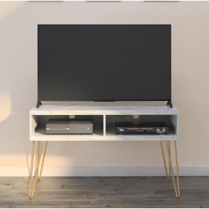 Novogratz Furniture Athena White Marble TV Stand Novogratz Furniture Athena White Marble TV Stand