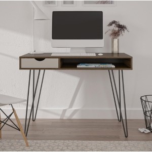 Novogratz Furniture Concord Brown Oak Desk with Storage Novogratz Furniture Concord Brown Oak Desk with Storage