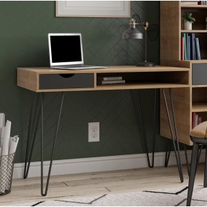 Novogratz Furniture Concord Natural Oak Desk with Storage Novogratz Furniture Concord Natural Oak Desk with Storage