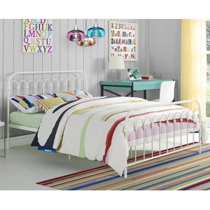 Novogratz Furniture Bright Pop White Metal Double Bed