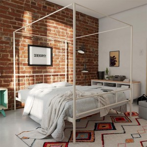 Novogratz Furniture Marion White Canopy Double Bed Novogratz Furniture Marion White Canopy Double Bed