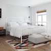 Novogratz Furniture Francis Farmhouse White Metal Double Bed