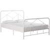 Novogratz Furniture Francis Farmhouse White Metal Double Bed