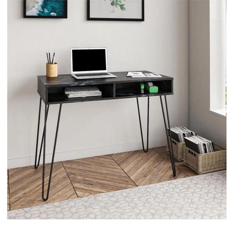 Novogratz Furniture Athena Black Marble Study Desk