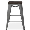 Fusion Furniture Silver 24inch Metal Counter Stool (Set of 2)