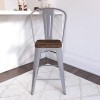 Luxor Furniture Silver 24 inch Metal Counter Stool in Pair