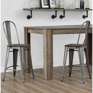Luxor Furniture Gun Metal 24 inch Metal Counter Stool in Pair Luxor Furniture Gun Metal 24 inch Metal Counter Stool in Pair