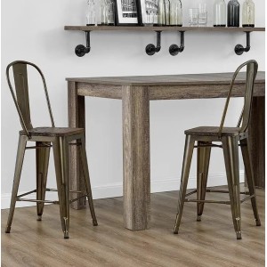 Luxor Furniture Bronze 24 inch Metal Counter Stool in Pair Luxor Furniture Bronze 24 inch Metal Counter Stool in Pair