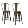 Luxor Furniture Bronze 24 inch Metal Counter Stool in Pair