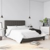 Emily Furniture Grey Linen Upholstered Double Bed