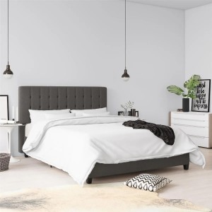 Emily Furniture Grey Linen Upholstered Kingsize Bed Emily Furniture Grey Linen Upholstered Kingsize Bed