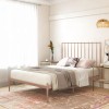 Giulia Furniture Millennial Pink Modern Metal Kingsize Bed