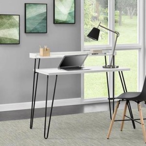 Haven Wooden Furniture White Retro Computer Desk With Riser Haven Wooden Furniture White Retro Computer Desk With Riser