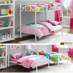 Contemporary Metal Furniture 3ft Convertible Single Over Single Bunk Bed Contemporary Metal Furniture 3ft Convertible Single Over Single Bunk Bed
