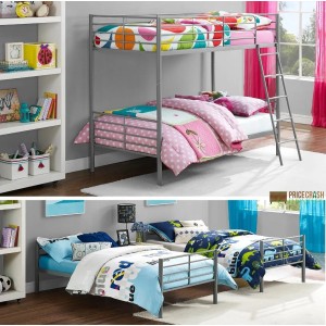 Contemporary Metal Furniture Convertible Single Over Single Bunk Bed Contemporary Metal Furniture Convertible Single Over Single Bunk Bed