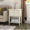 Franklin Wooden Furniture White Accent Table with 2 Drawers 5062096PCOMUK