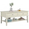 Franklin Wooden Furniture White Coffee Table with 2 Drawers 7917013COMUK