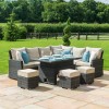 Maze Rattan Garden Furniture Kingston Brown Left Handed Corner Dining Set with Rising Table