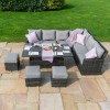 Maze Rattan Garden Furniture Kingston Grey Left Handed Corner Dining Set with Rising Table