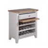 Chalked Oak And Light Grey Painted Furniture 1 Drawer Wine Rack with Pull Out Shelf