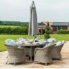 Maze Rattan Garden Oxford 6 Seat Oval Ice Bucket Dining Set with Heritage Chairs