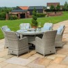 Maze Rattan Garden Furniture Oxford Round Ice Bucket Table with 6 Venice Chairs & Lazy Susan  