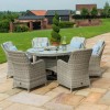 Maze Rattan Garden Furniture Oxford Round Ice Bucket Table with 6 Venice Chairs & Lazy Susan