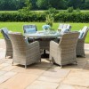 Maze Rattan Garden Furniture Oxford Round Ice Bucket Table with 6 Venice Chairs & Lazy Susan  