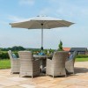 Maze Rattan Garden Furniture Oxford Round Ice Bucket Table with 6 Venice Chairs & Lazy Susan