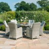 Maze Rattan Garden Furniture Oxford Round Ice Bucket Table with 6 Venice Chairs & Lazy Susan