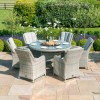 Maze Rattan Garden Furniture Oxford Round Ice Bucket Table with 6 Venice Chairs & Lazy Susan