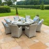 Oxford 8 Seat Round Ice Bucket Dining Set with Venice Chairs