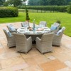 Oxford 8 Seat Round Ice Bucket Dining Set with Venice Chairs