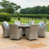 Maze Rattan Garden Furniture Oxford Round Ice Bucket Table with 8 Venice Chairs & Lazy Susan 