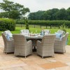 Oxford 8 Seat Round Ice Bucket Dining Set with Venice Chairs