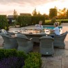 Maze Rattan Garden Furniture Oxford 8 Seat Oval Fire Pit Table & Heritage Chairs