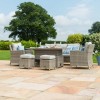 Maze Rattan Garden Furniture Oxford Venice Sofa Dining Set with Ice Bucket & Rising Table