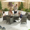 Nova Garden Furniture Amelia Brown Weave 6 Seat Round Dining Set with Ice Bucket