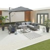 Nova Outdoor Fabric Light Grey Bliss Aluminium Corner Sofa Set with Armchair and Coffee Table