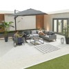 Nova Outdoor Fabric Light Grey Bliss Aluminium Corner Sofa Set with Armchair and Coffee Table